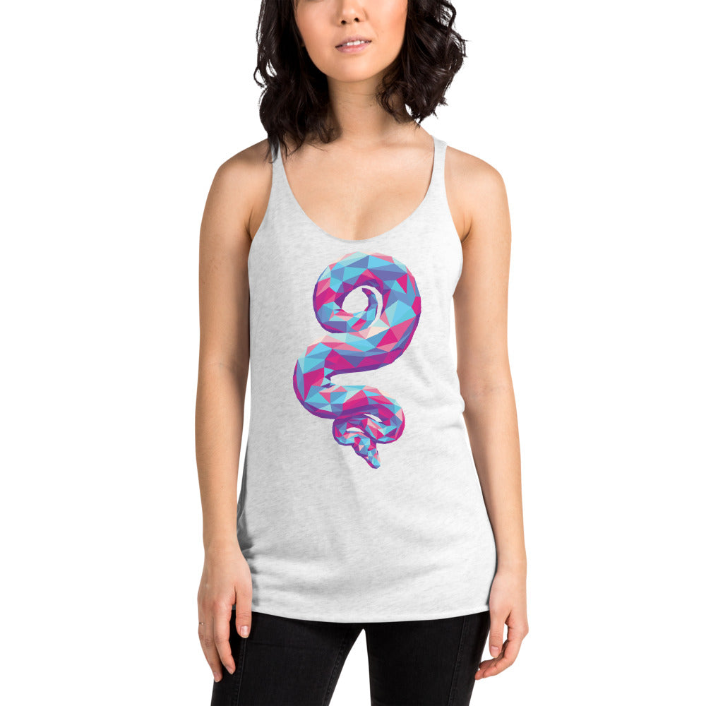 Bubble Gum Geo Snake Tri-Blend Tank Top