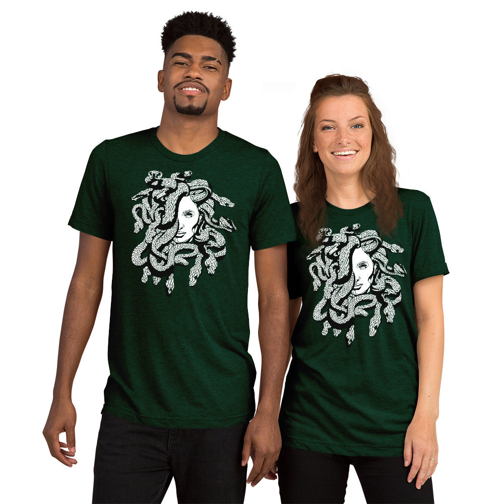 Medusa Greek Mythology Scales Unisex Tri-Blend T-Shirt