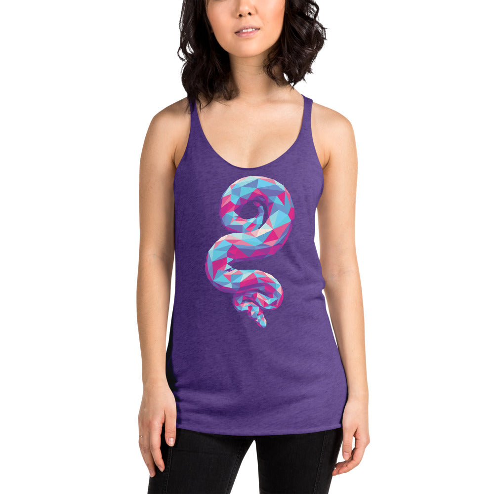 Bubble Gum Geo Snake Tri-Blend Tank Top