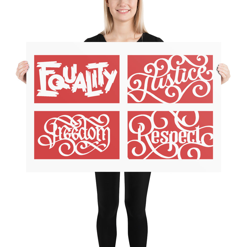 Four Reds Social Justice Poster