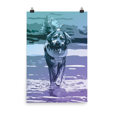 Aqua Dog Poster