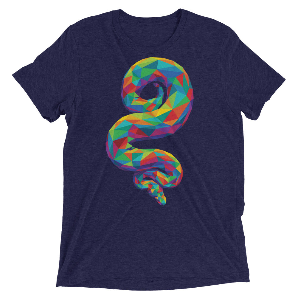 Rainbow Geo Snake Coil Tri-Blend T-Shirt