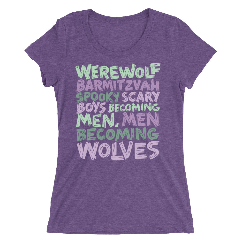 Werewolf Barmitzvah Spooky Typography Women's Tri-Blend T-Shirt