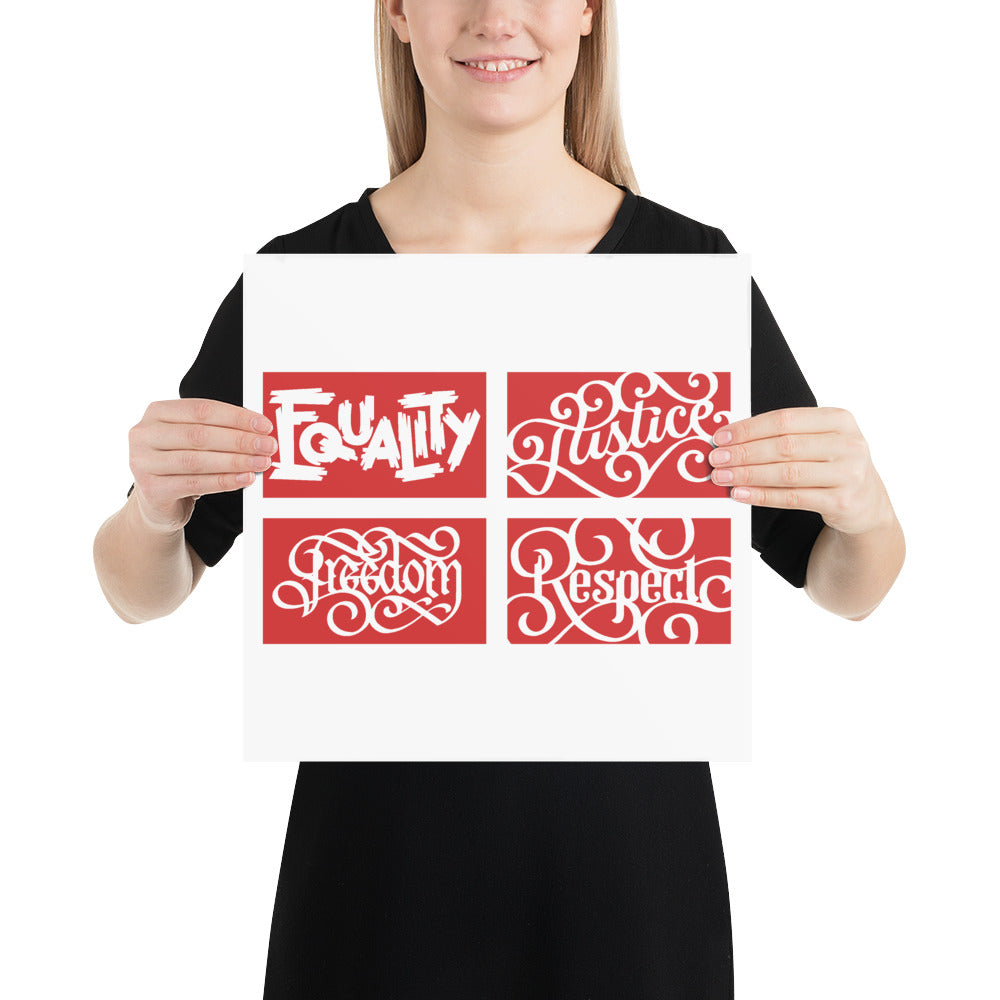 Four Reds Social Justice Poster