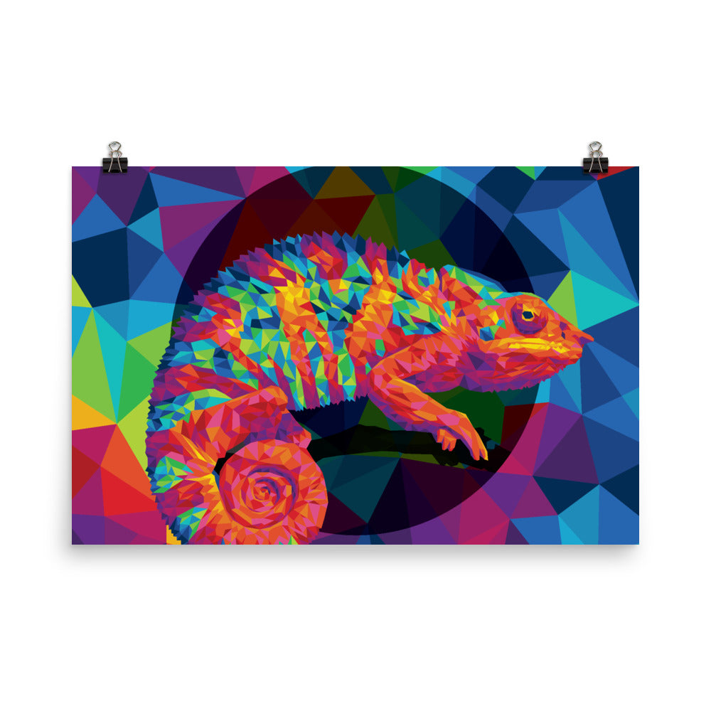 Geo Chameleon Poster