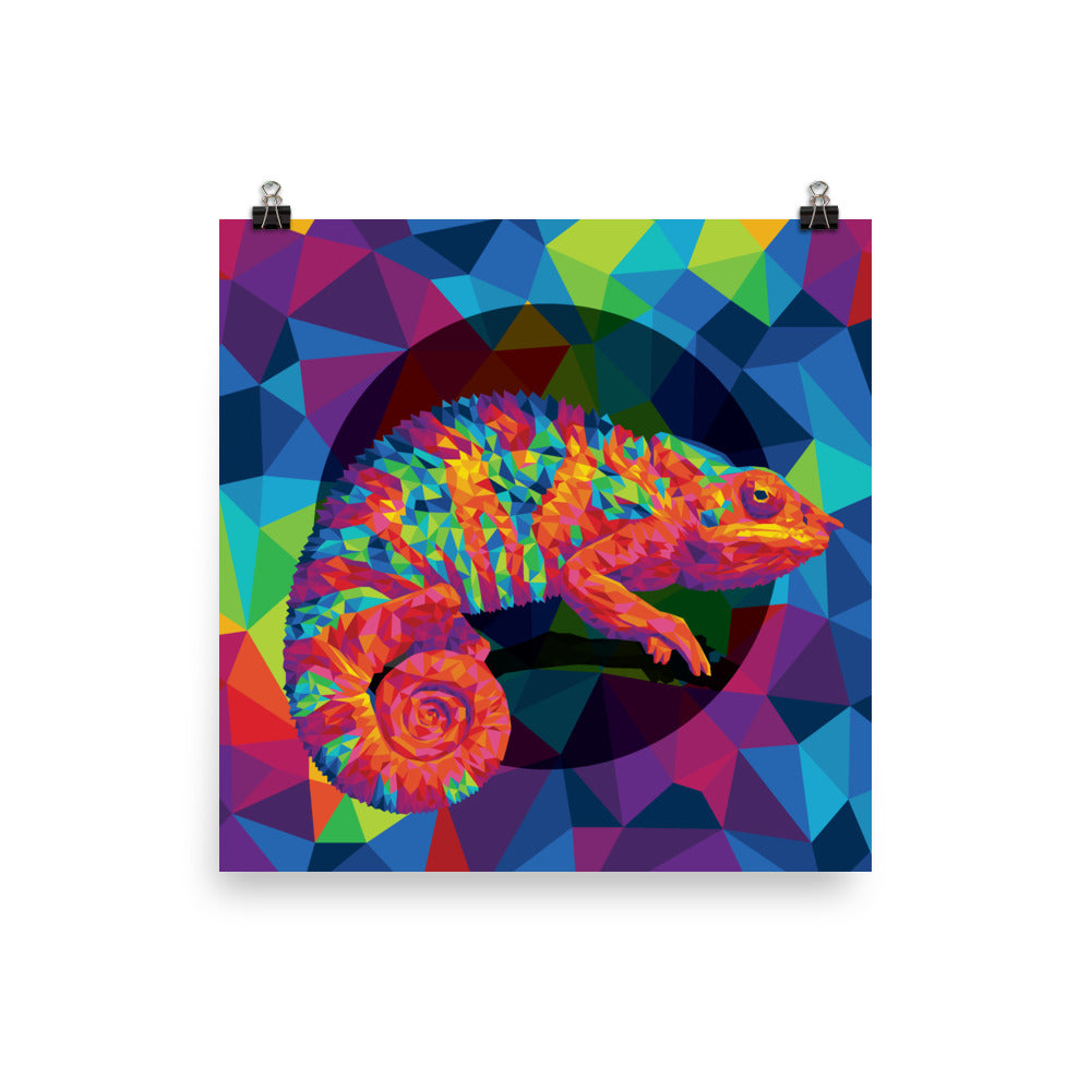Geo Chameleon Poster
