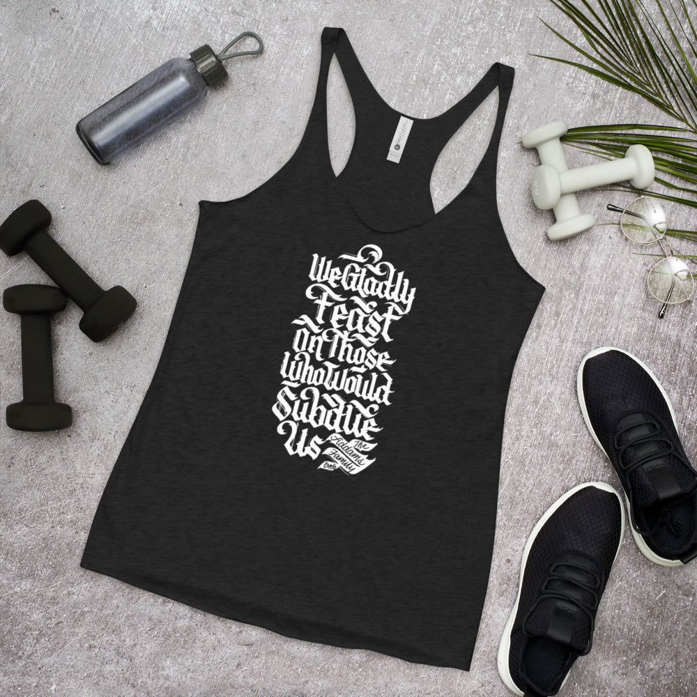 We Gladly Feast Racerback Tri-Blend Tank Top