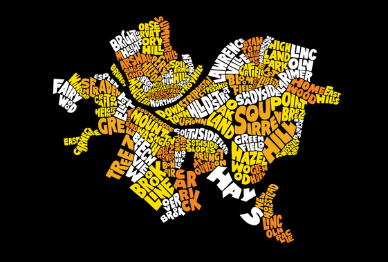 Pittsburgh Neighborhood Names Poster