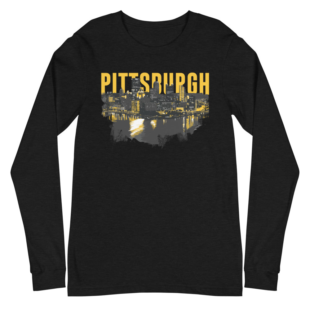 Pittsburgh Downtown Skyline Point Long Sleeve Tee