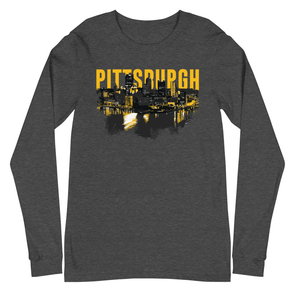 Pittsburgh Downtown Skyline Point Long Sleeve Tee
