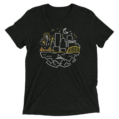Pittsburgh Starry Skyline Tri-Blend T-Shirt