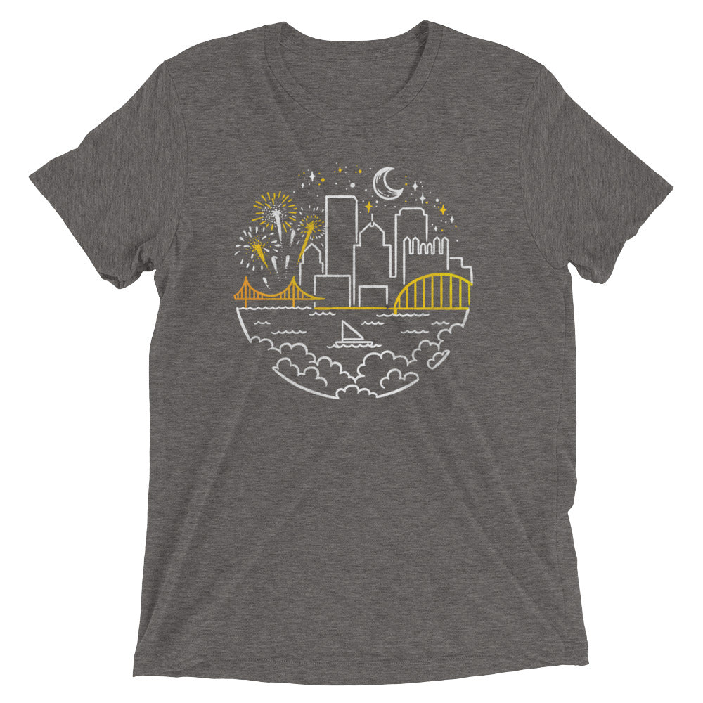 Pittsburgh Starry Skyline Tri-Blend T-Shirt