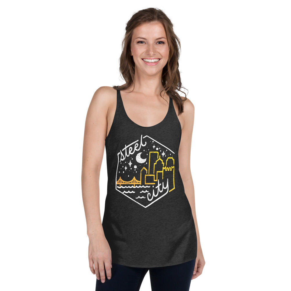 Steel City Starry Skyline Women's Racerback Tank