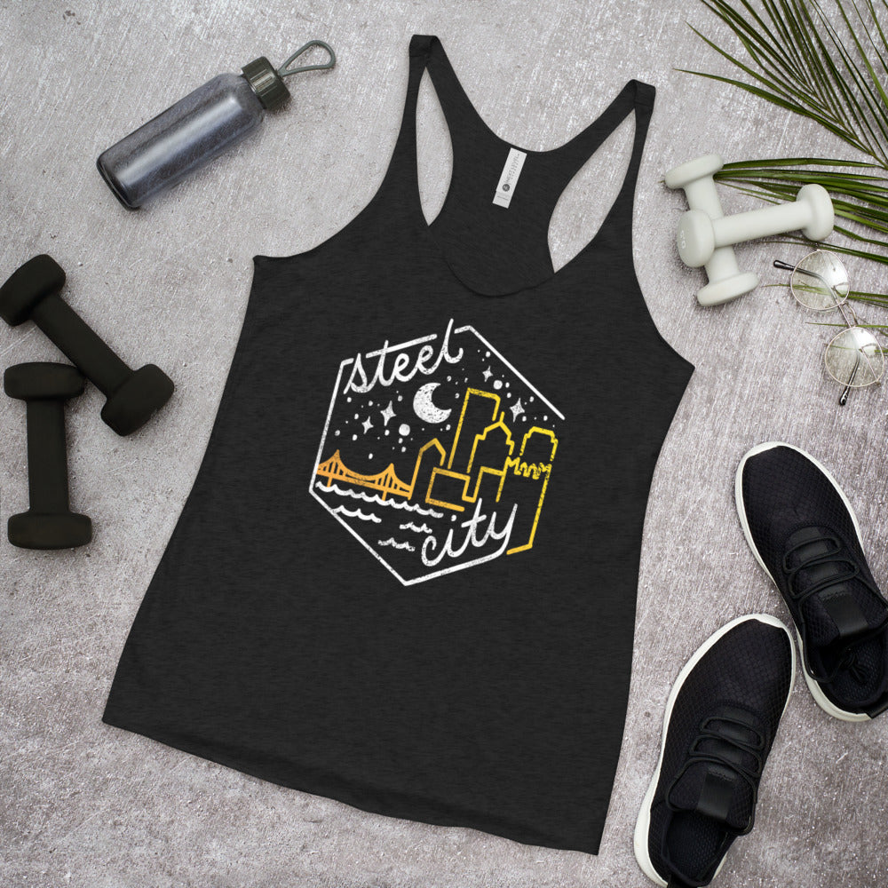Steel City Starry Skyline Women's Racerback Tank