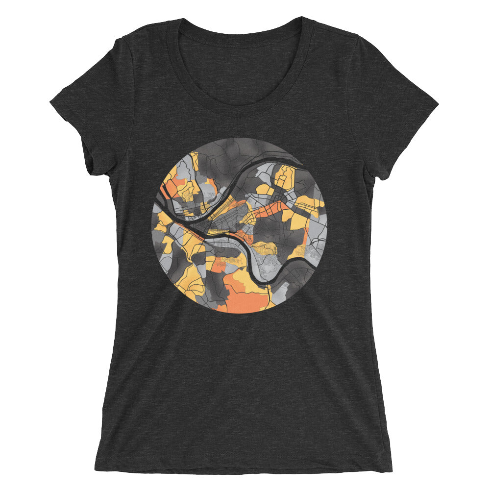 Pittsburgh Neighborhood Map Women's Tri-Blend T-Shirt