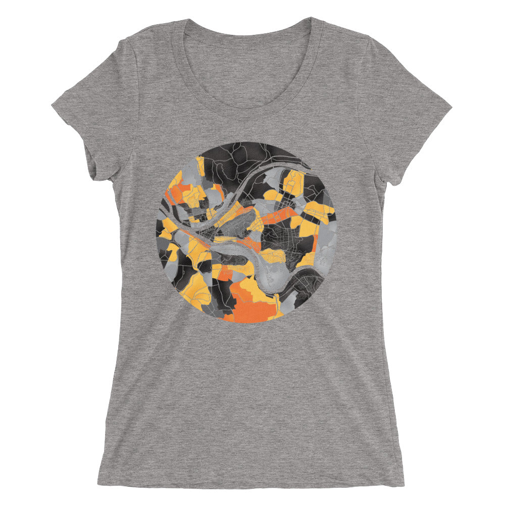 Pittsburgh Neighborhood Map Women's Tri-Blend T-Shirt
