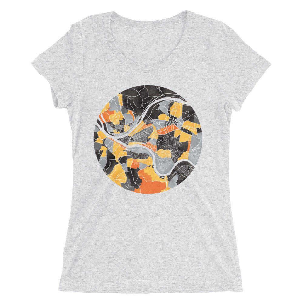 Pittsburgh Neighborhood Map Women's Tri-Blend T-Shirt